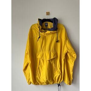 Vintage GAP Yellow Anorak Windbreaker Jacket Hooded Pullover Men’s L Gorpcore